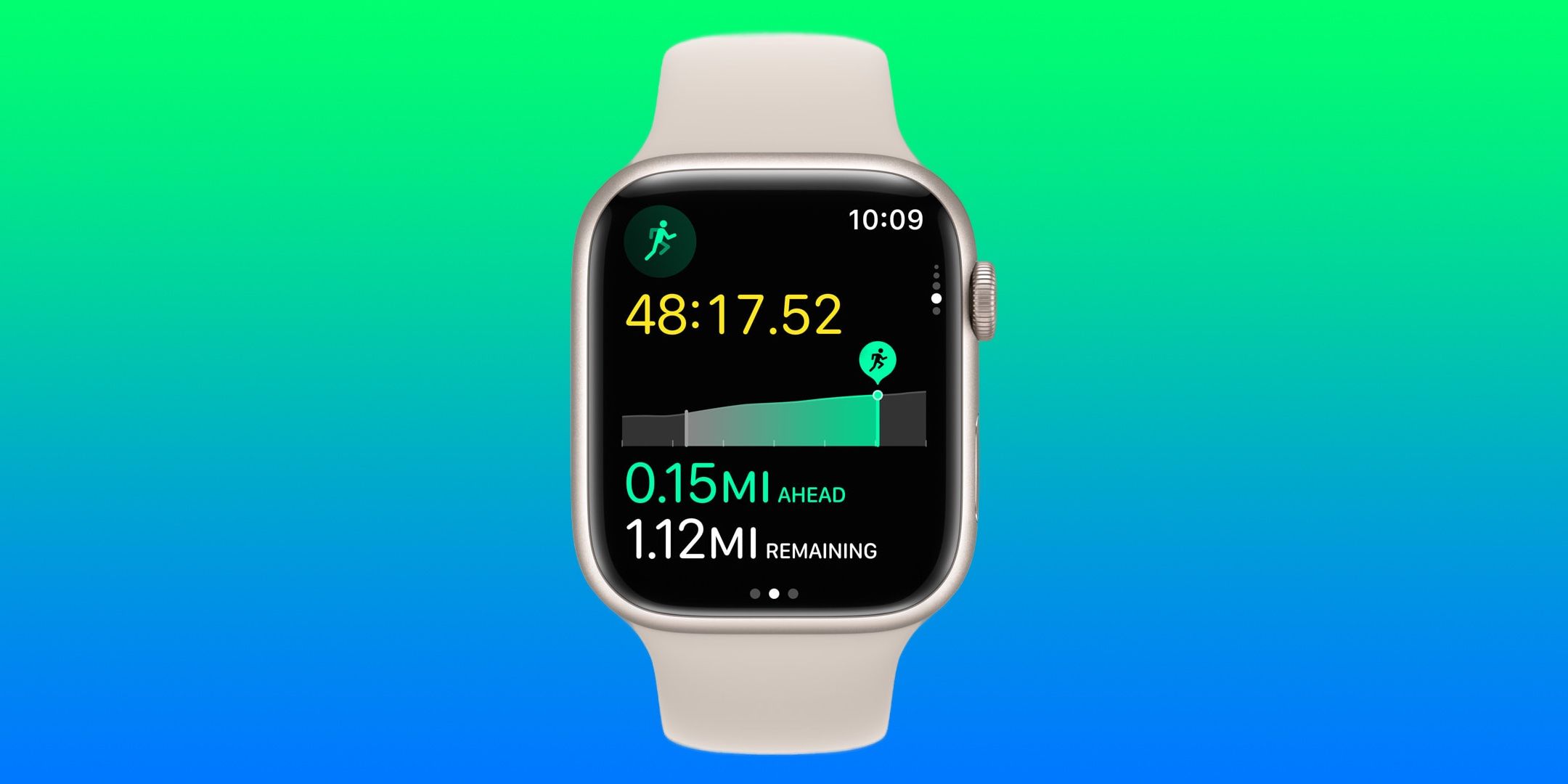 Apple Watch Pacer mode screenshot running