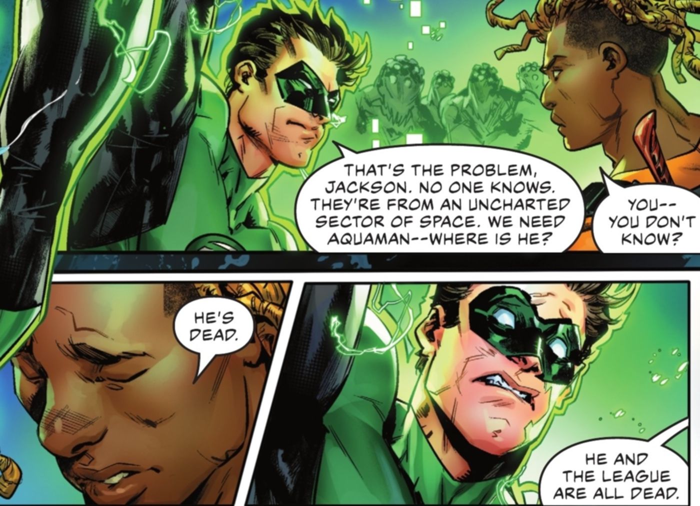 Aquaman Jackson Hyde Green Lantern Hal Jordan Dark Crisis