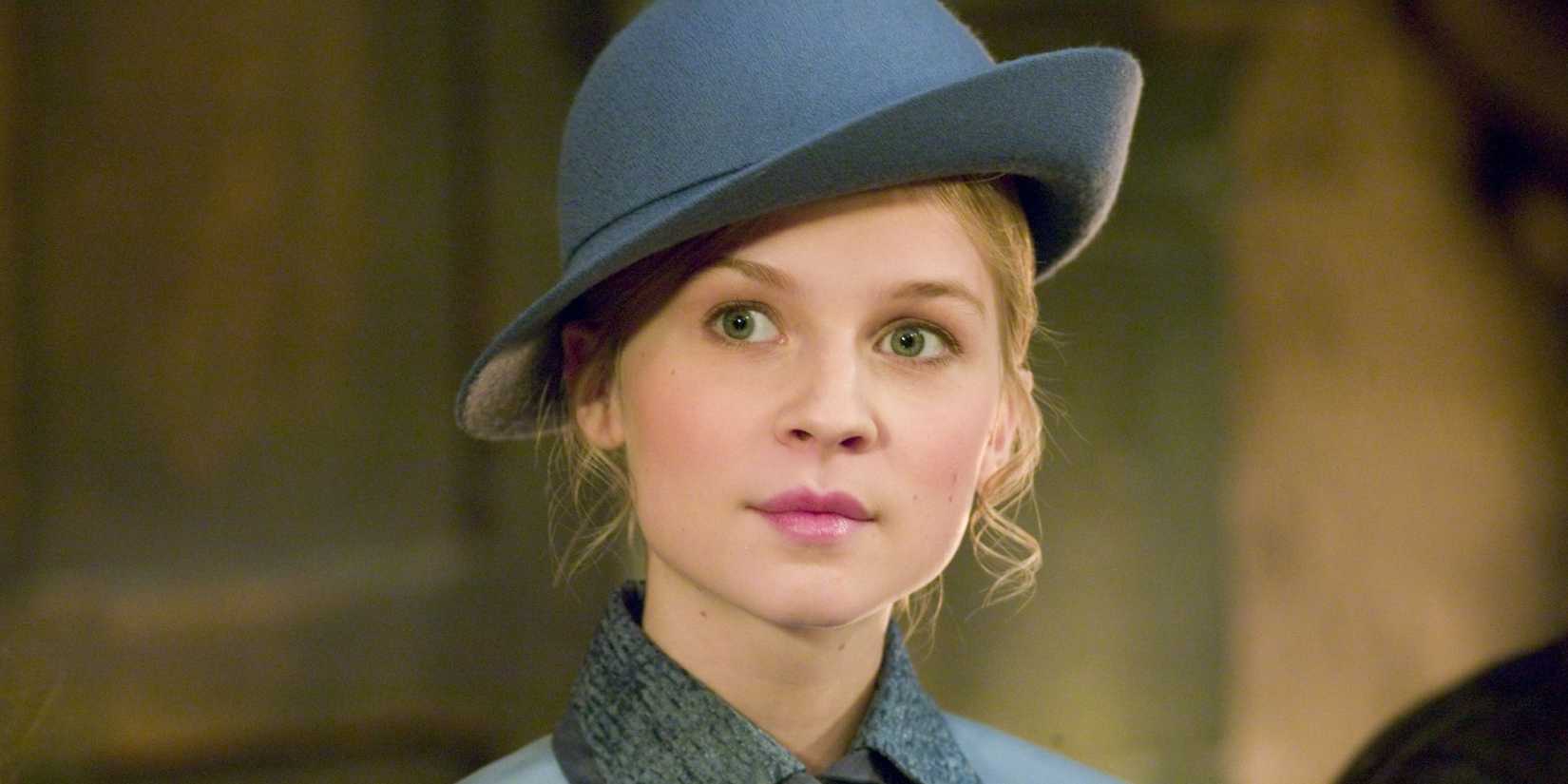 Clemence Poesy as Fleur Delacour smiling at someone in Harry Potter