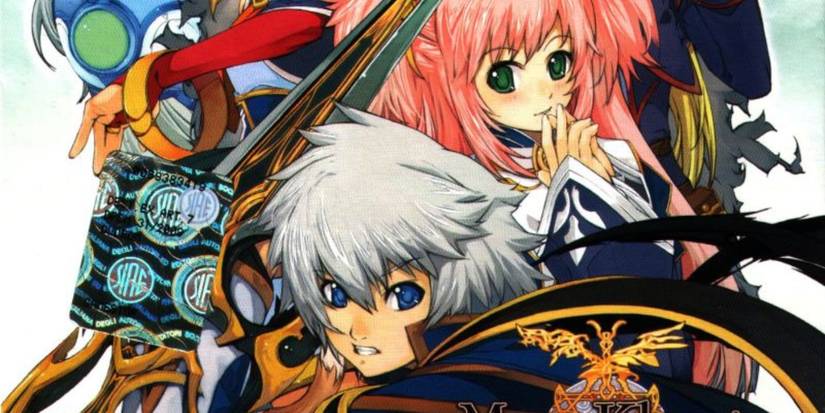 Two characters on the cover for Mana Khemia.