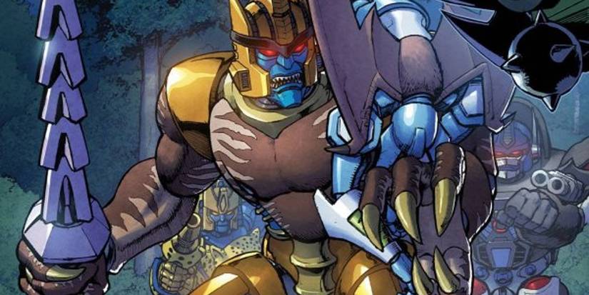 Dinobot fighting on the cover of Transformers: Beast Wars #4.