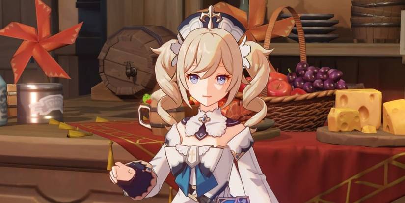 Barbara de Genshin Impact sorri em Mondstadt.