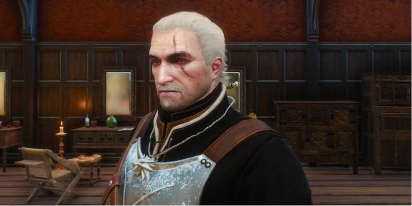 Geralt with a moustache and a soul patch