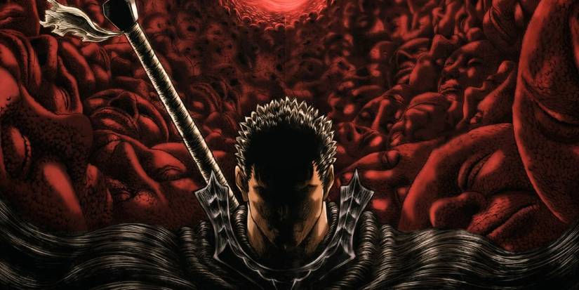 Guts during the Eclipse in Berserk when he faced all of the apostles.