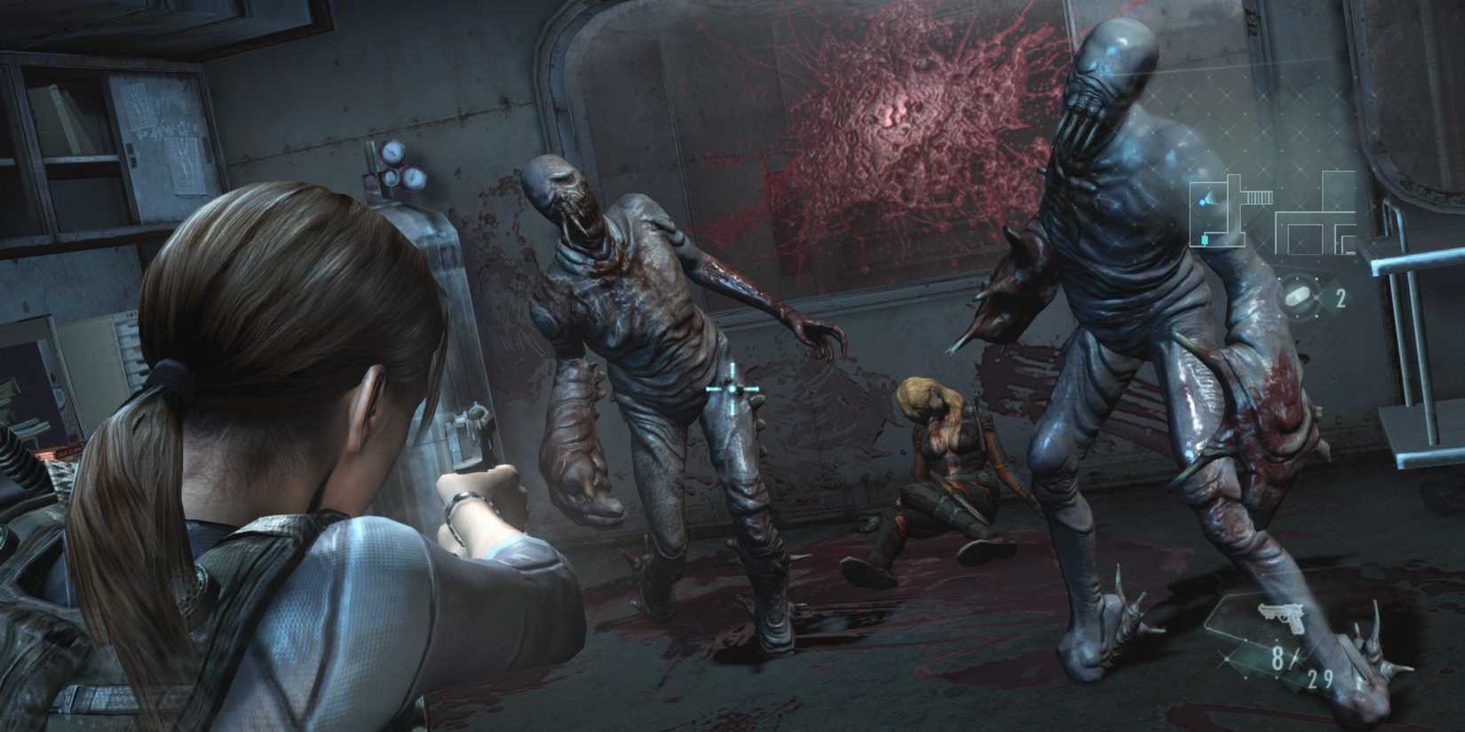 Jill Valentine fighting BOWs in Resident Evil Revelations