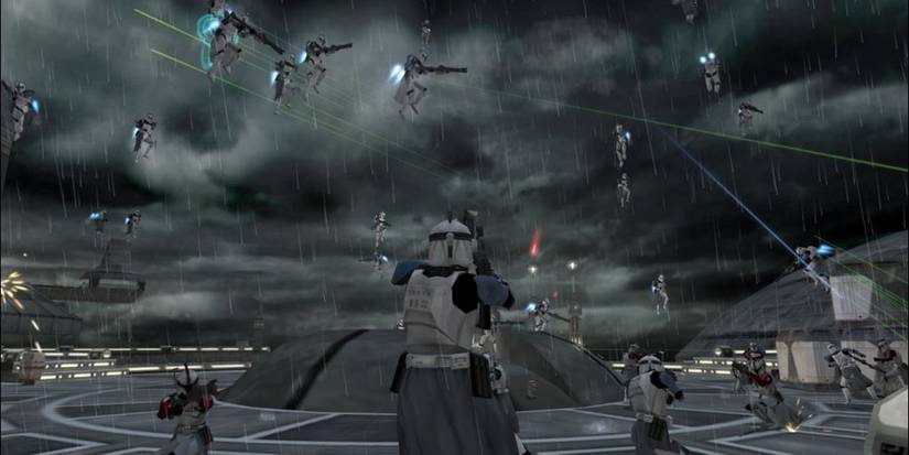 Star Wars Battlefront 2 soldiers battling on Kamino