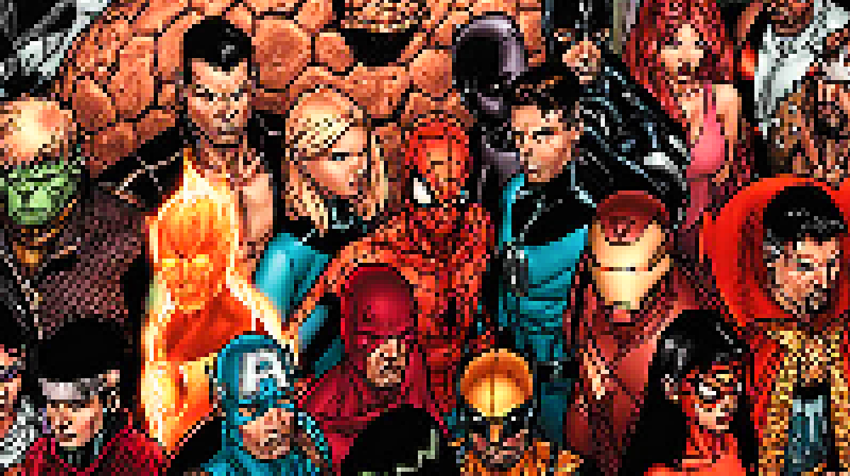 Marvel Pixel Art Tribute Charts Superhero Evolution from 1939 to 2022