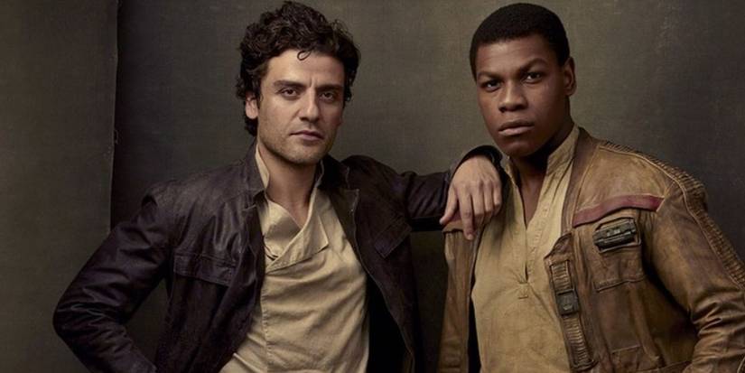 Oscar Isaac como Poe e John Boyega como Finn em Star Wars: Os Últimos Jedi