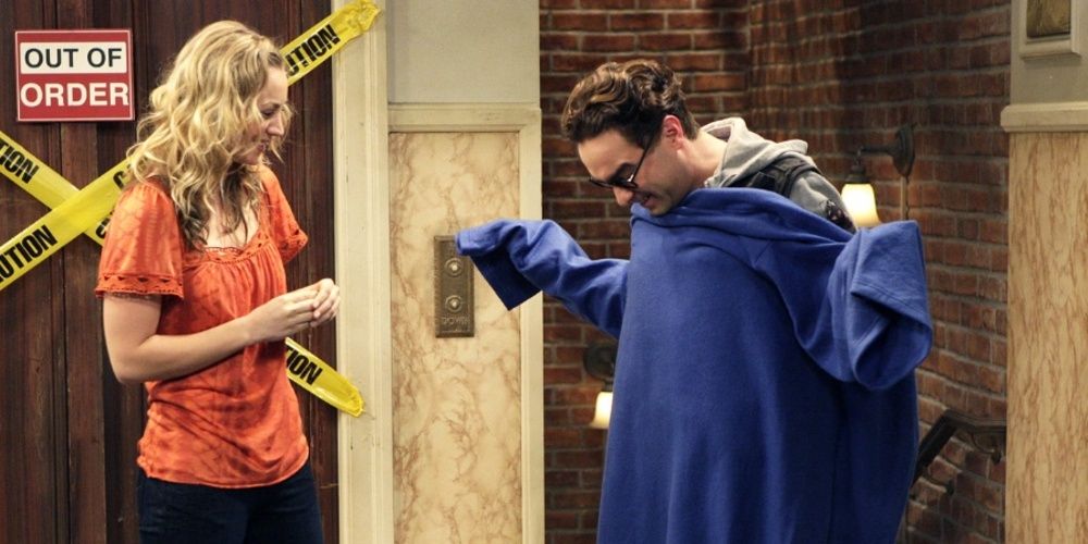 Penny gives Leonard a blanket with sleeves in The Big Bang Theory Cropped 1