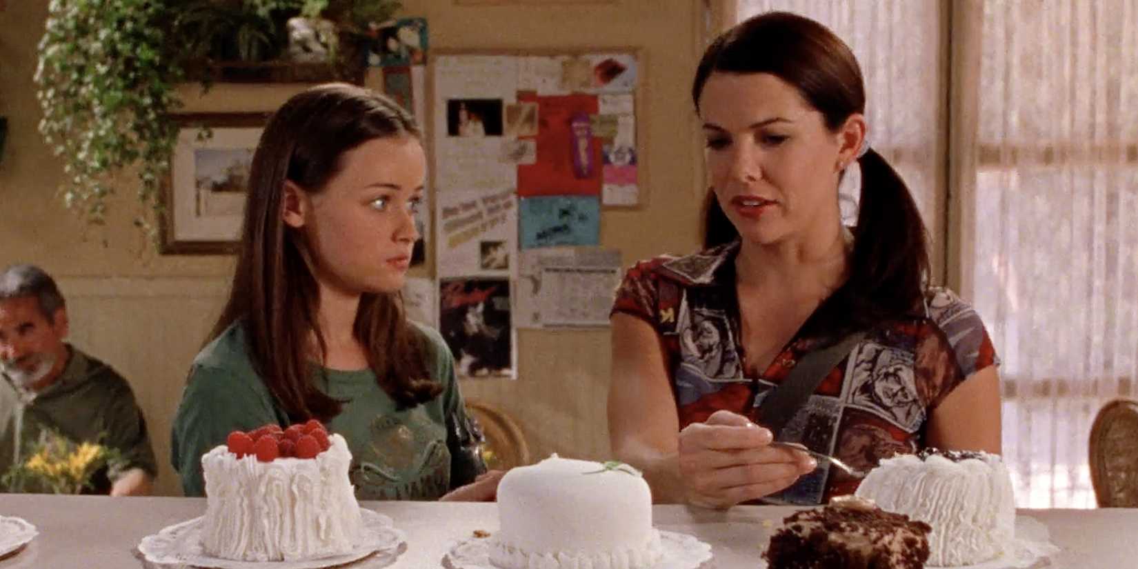 Rory and Lorelai cake tasting at Weston's Bakery