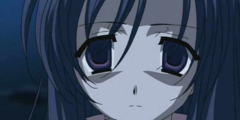 Image of School Days character Kotonoha Katsura making a classic Yandere face.