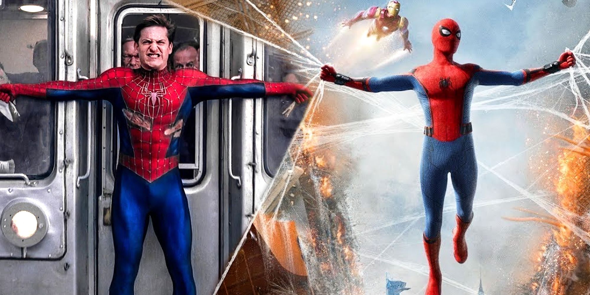 Spider Man 2 Train Scene and Spider Man Homecoming Ferry Scene Comparison