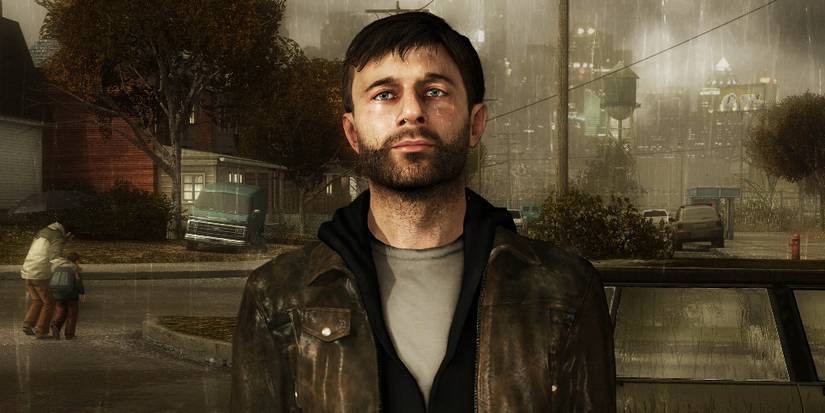 A man looks disturbed in Heavy Rain