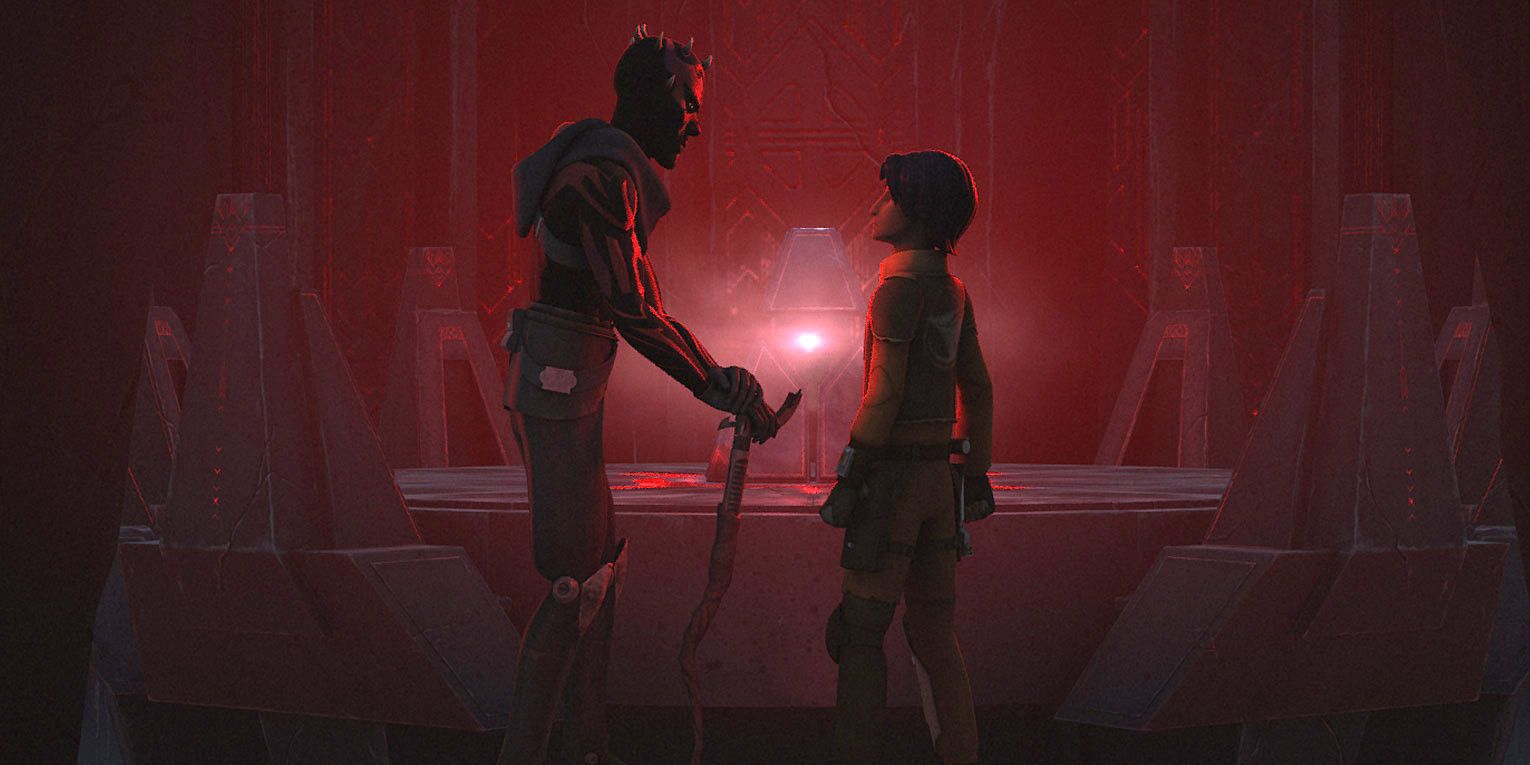 Darth Maul e Ezra Bridger em Star Wars Rebels