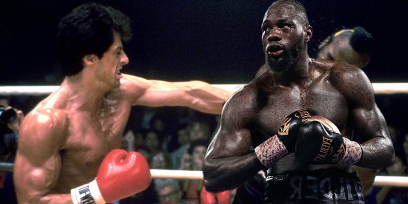 Sylvester Stallone as Rocky Balboa in Rocky II and Deontay Wilder