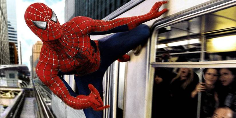 Homem-Aranha em um trem em movimento em Homem-Aranha 2