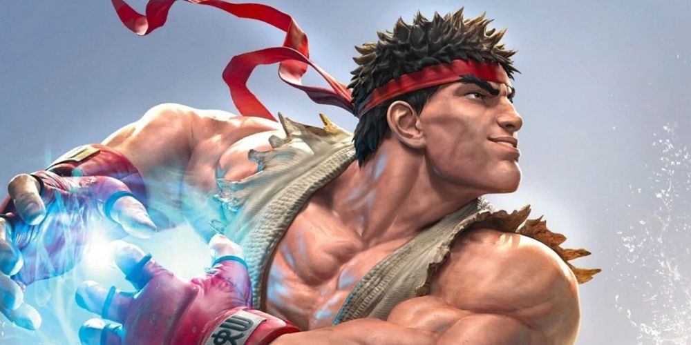 Ryu prepares to throw a Hadokken in Street Fighter