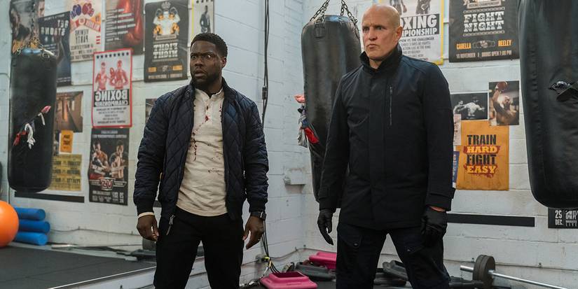 Kevin Hart as Teddy and Woody Harrelson as The Man From Toronto