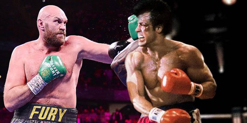 Tyson Fury and Rocky Balboa in Rocky IV