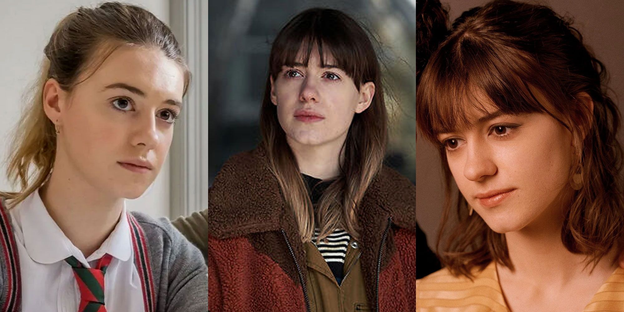 Three side by side images of Daisy Edgar-Jones
