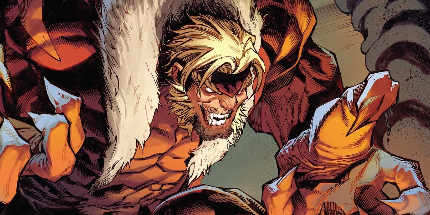 Sabretooth looking Evil and smiling in x-men comics