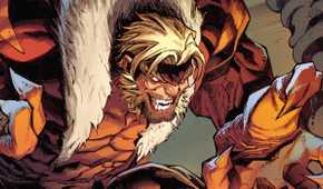 Sabretooth looking Evil and smiling in x-men comics