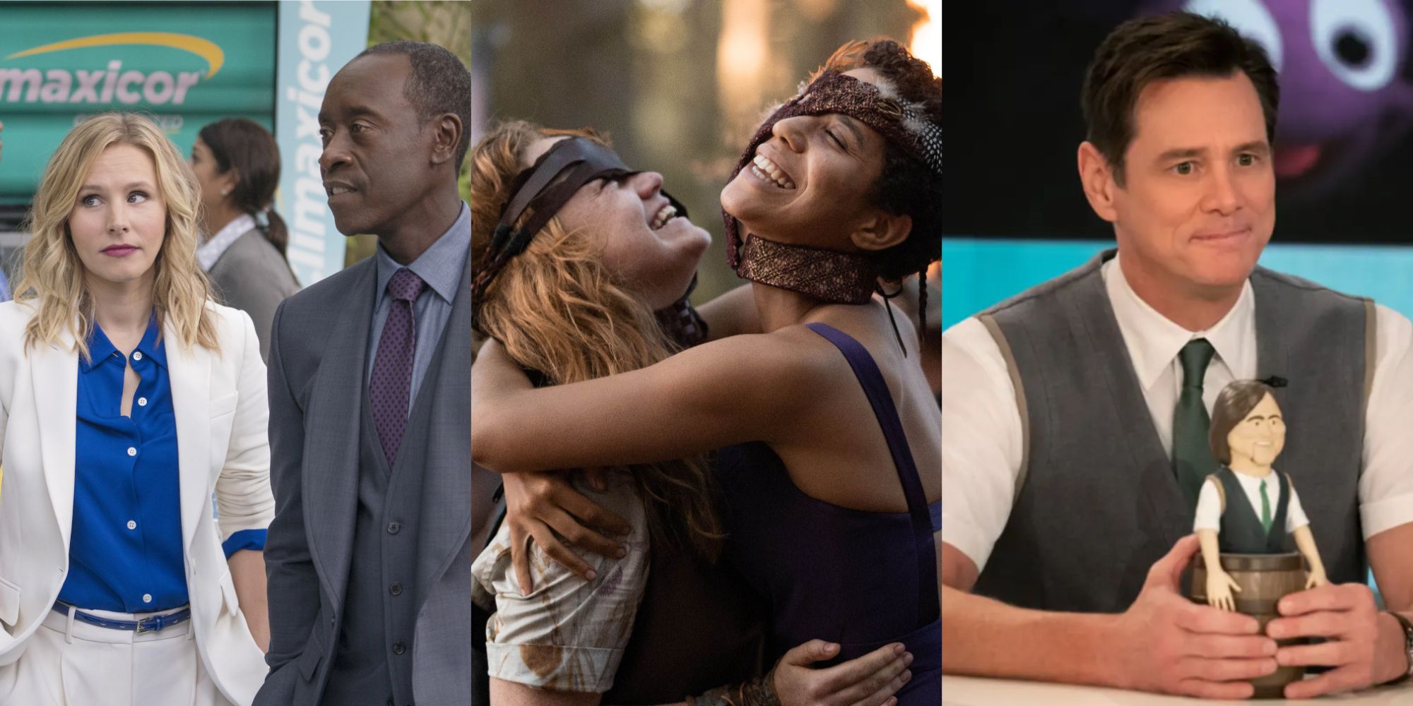 Split image of House of Lies, Yellowjackets, and Kidding