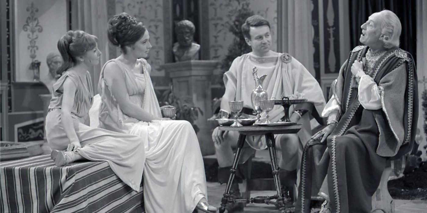 Ian, Barbara, Vicki and the Doctor relax