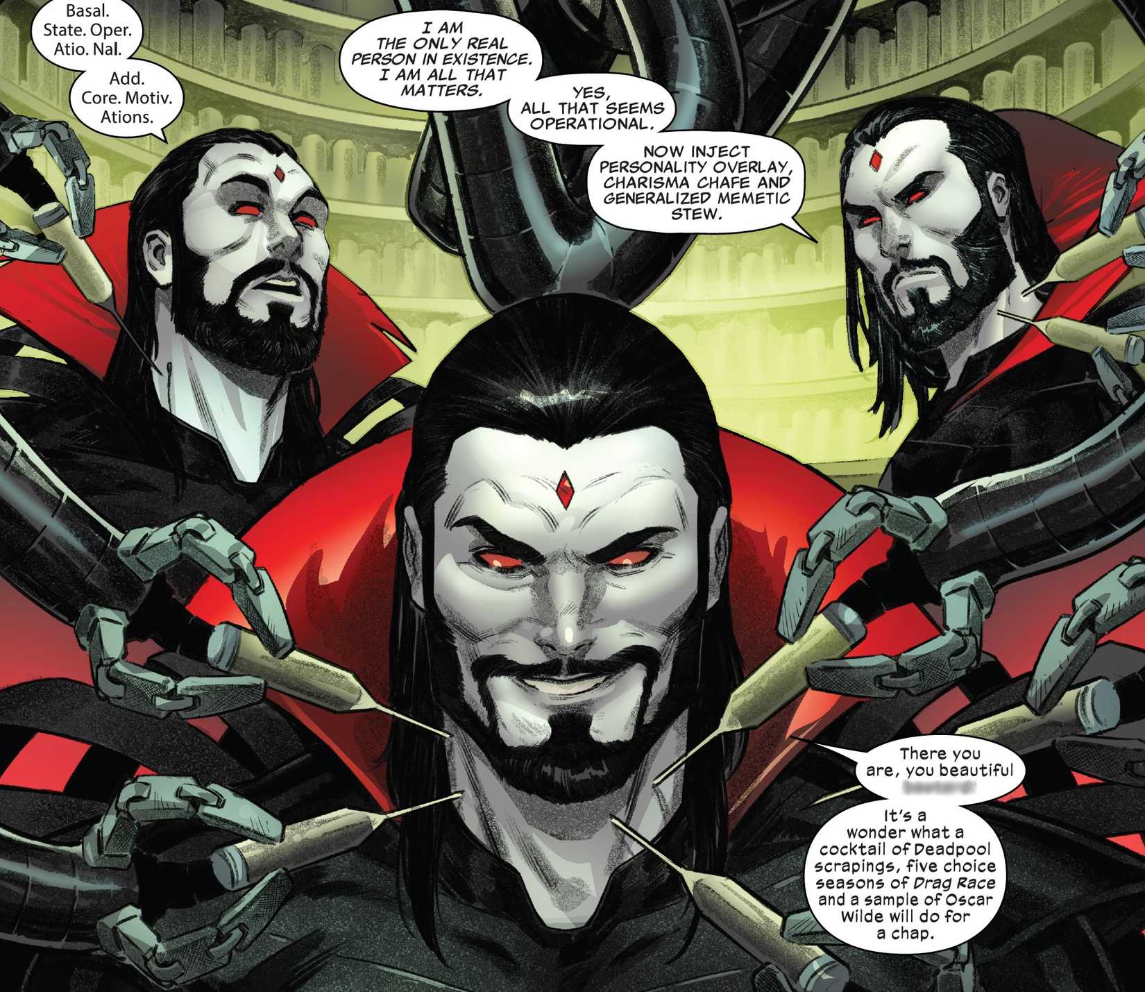 X-Men mr sinister rebuilds his personality with deadpool cells