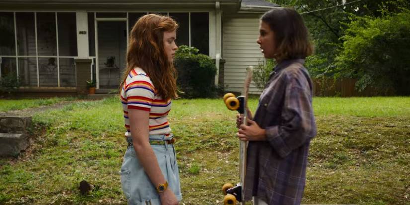 Flashback of Eleven meeting Max in Stranger Things season 4 finale "Piggyback"