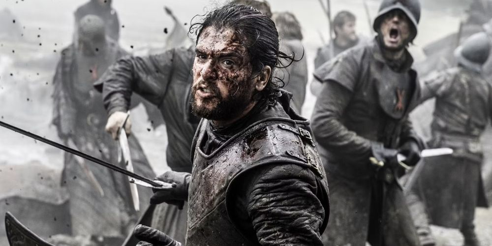 Jon in the battle of bastards on Game of Thrones