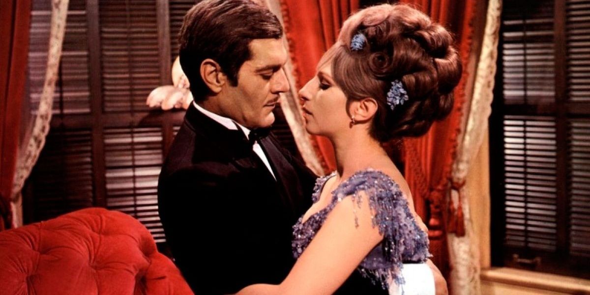 Barbara Streisand in a romantic moment in Funny Girl