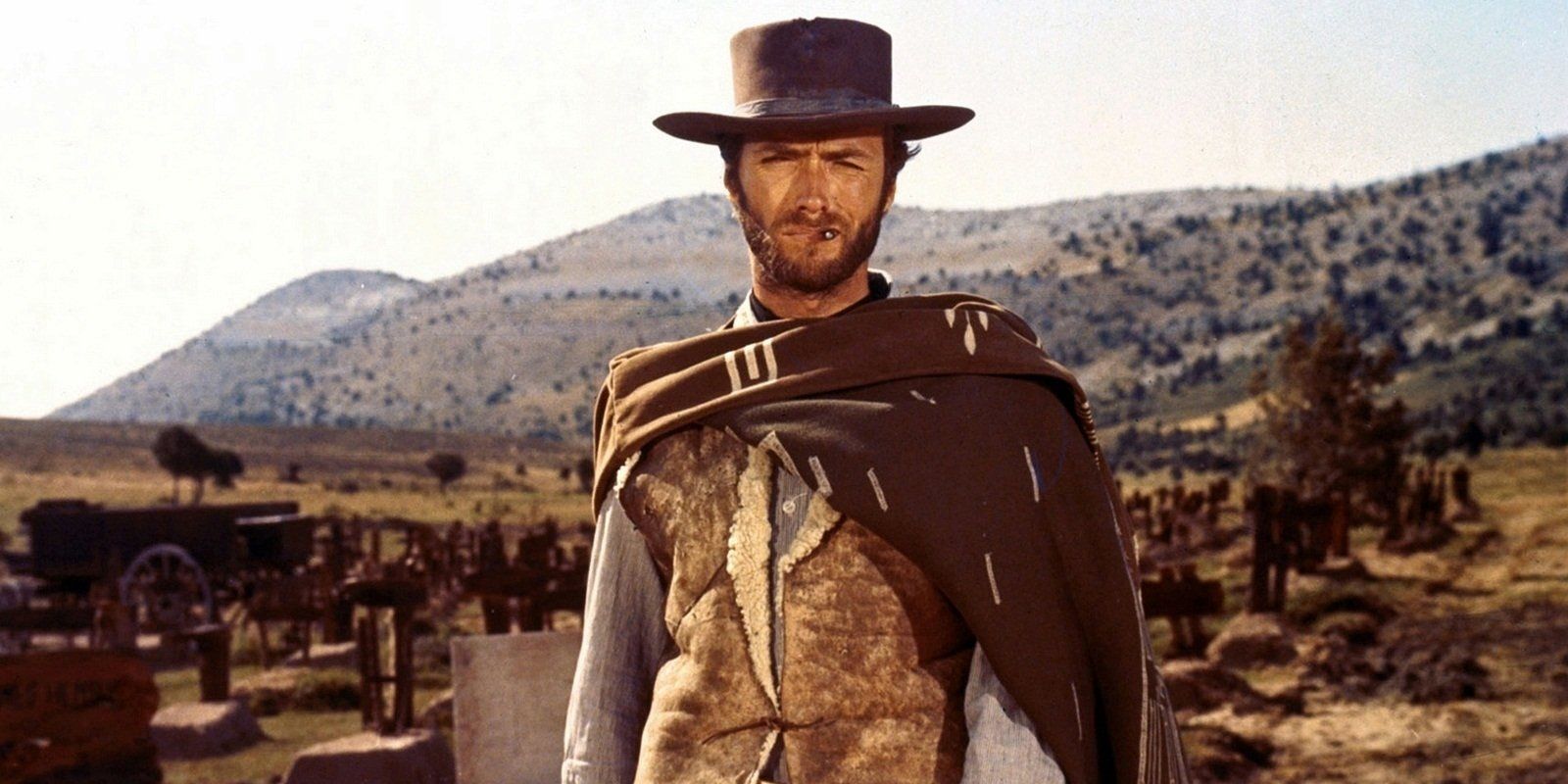 Clint Eastwood fumando um charuto em The Good, the Bad, and the Ugly