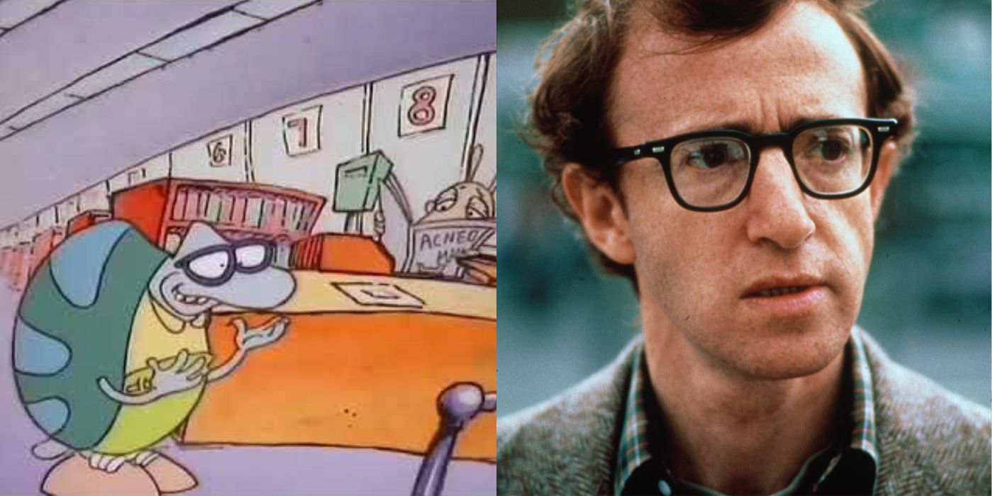 Gambar berdampingan Filbert dan Woody Allen