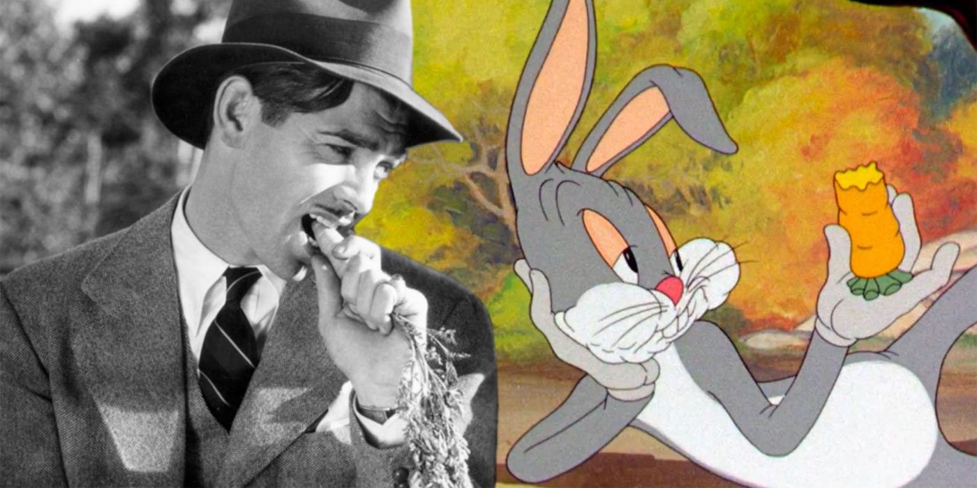 Bugs Bunny dan Clark Gable berdampingan.