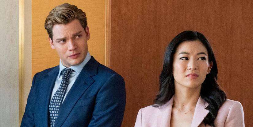 Jeff (Dominic Sherwood) and Ingrid (Arden Cho) in Partner Track