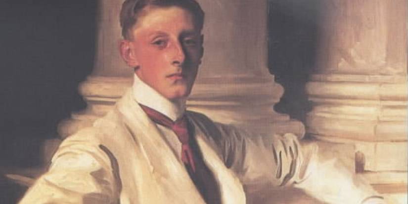 Dorian Gray posando na capa do livro de Oscar Wilde