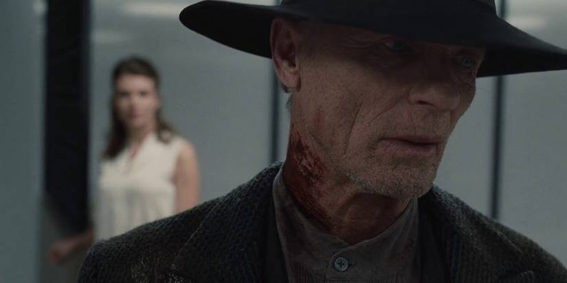 Ed Harris as The Man in Black in a scene from Westworld.