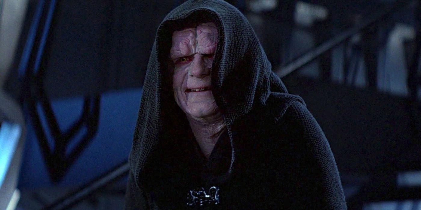 Emperor Palpatine in his throne room in Return of the Jedi