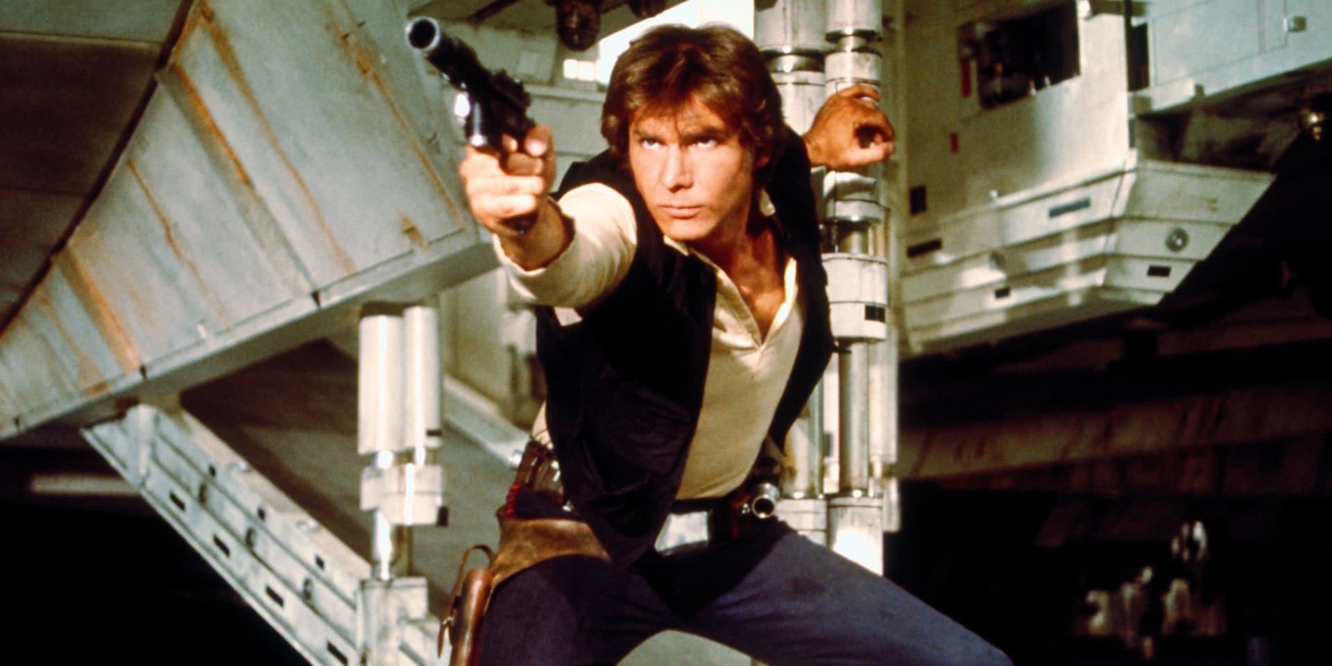 Han Solo in Star Wars with a Blaster