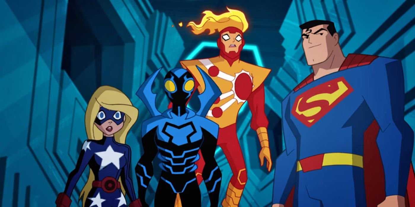Stargirl, Blue Beetle, Firestorm e Superman em Justice League Action.
