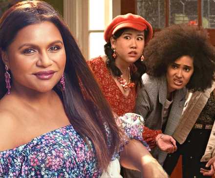 Коллаж из Минди Кэлинг и подростков в Never Have I Ever