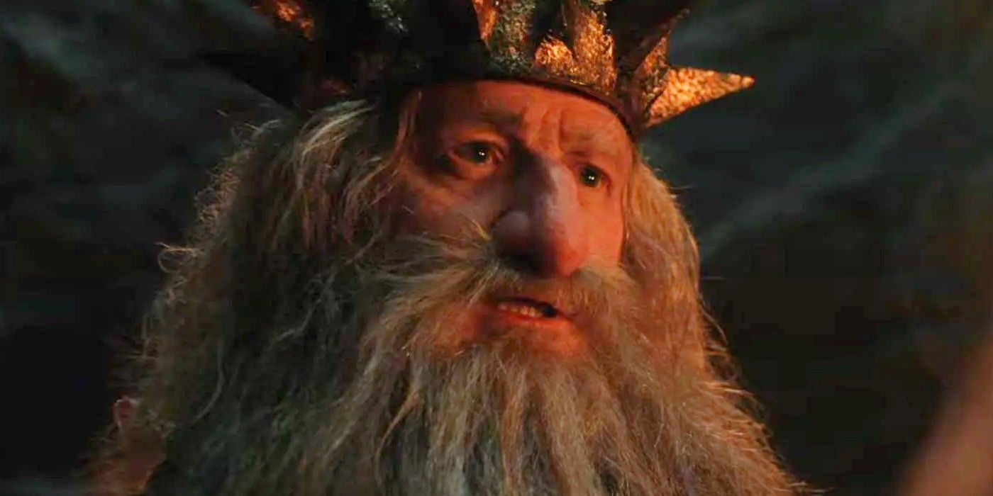 A closeup of Durin III talking