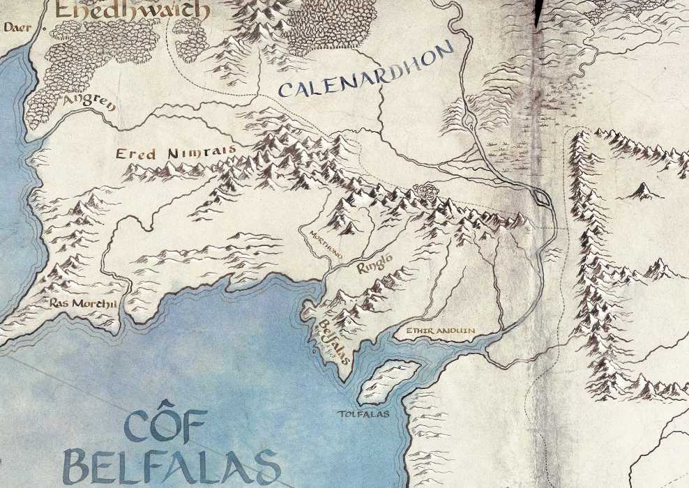 Rohan and Gondor Rings of Power map