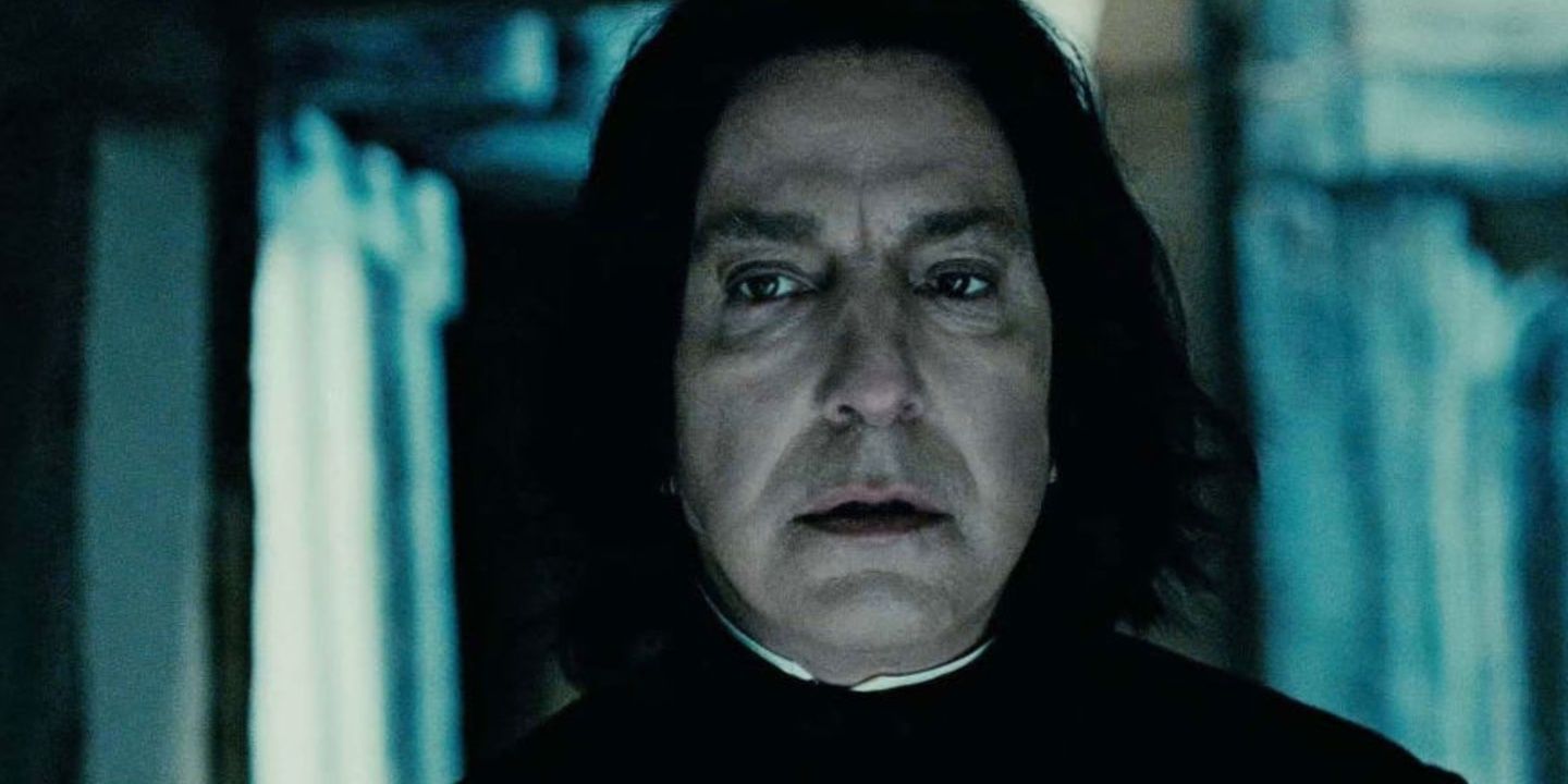 Close-up of Severus Snape looking sad in Harry Potter and the Deathly Hallows - Part 2