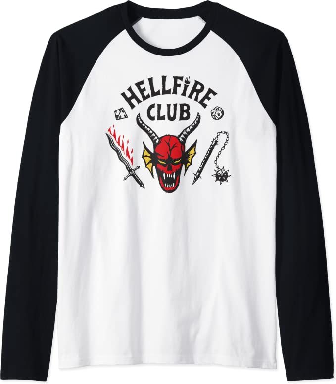 Camiseta de beisebol raglan Stranger Things 4 Hellfire Club