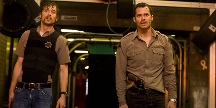 Russell and David looking scared in The Crazies (2010)