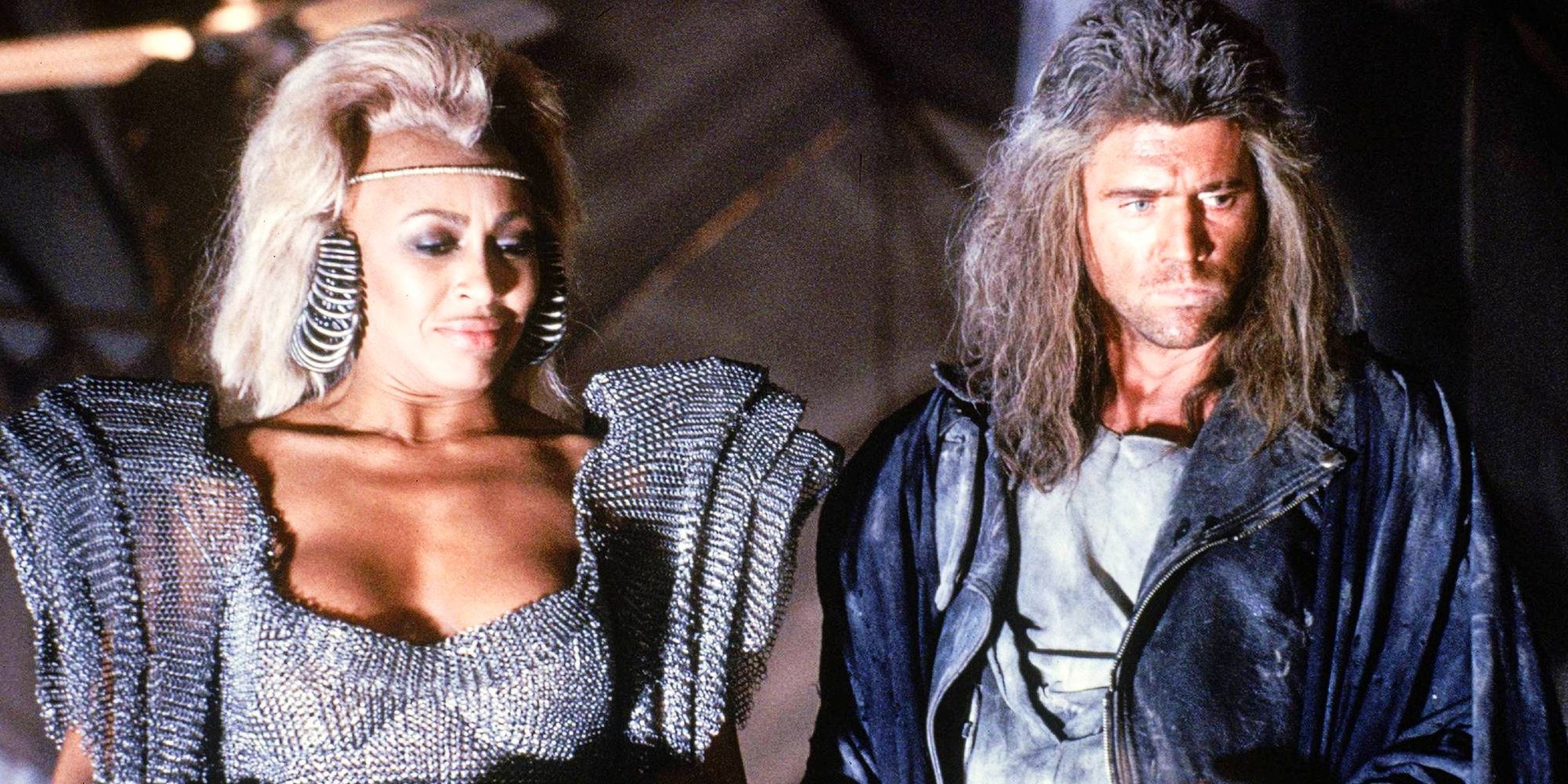 Tina Turner as Aunty Entity and Mel Gibson as Mad Max in Mad Max Beyond Thunderdome