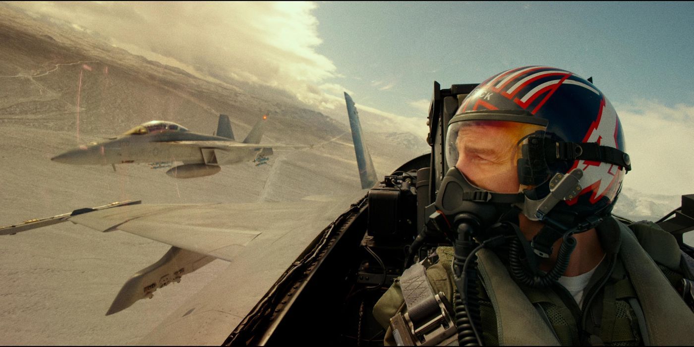 Maverick flying in Top Gun Maverick