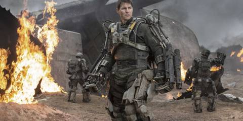 William Cage in a war zone in Edge of Tomorrow 
